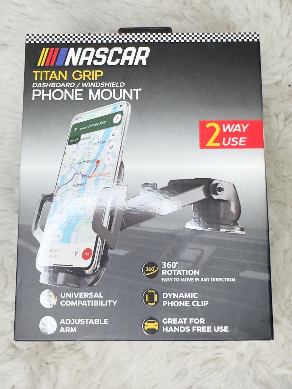 Nascar Titan Grip Phone Mount - Black, Red, Yellow